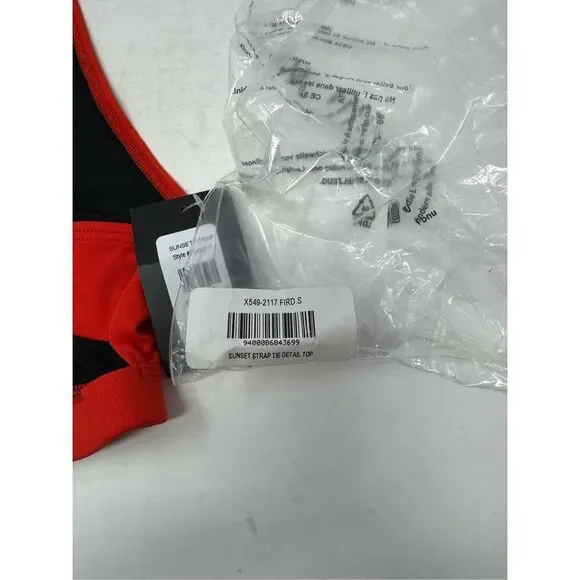 NWT Frederick's of Hollywood Women Small Sunset Strap Bathing Suit Top Fiery Red - Picture 5 of 5